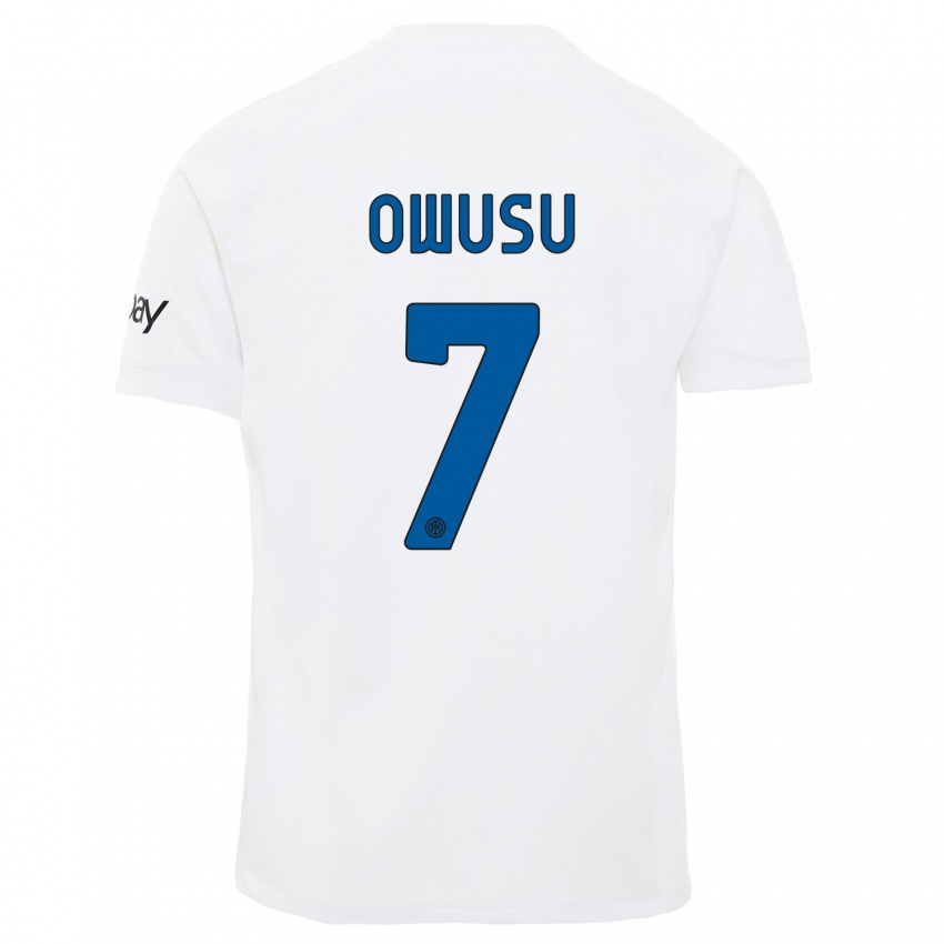 Niño Camiseta Enoch Owusu #7 Blanco 2ª Equipación 2023/24 La Camisa Perú