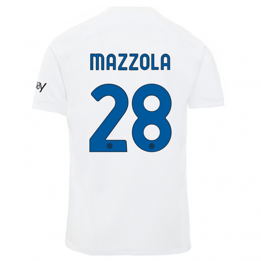 Niño Camiseta Giuseppe Mazzola #28 Blanco 2ª Equipación 2023/24 La Camisa Perú