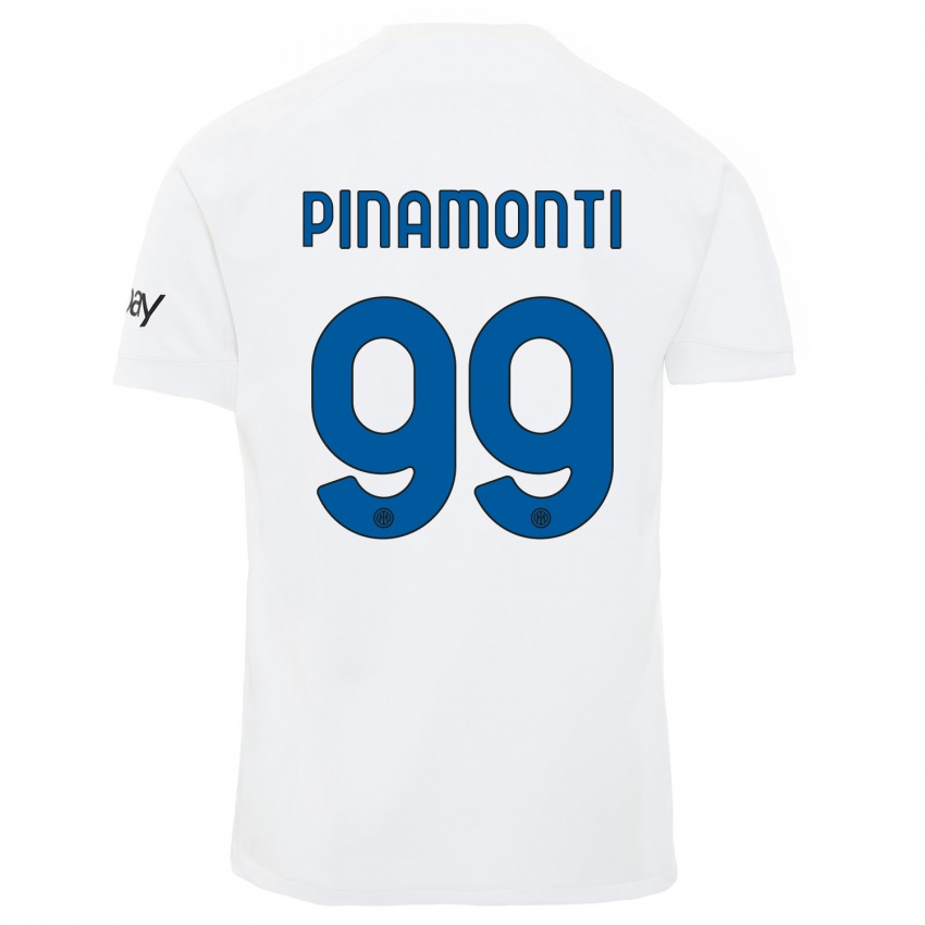 Niño Camiseta Andrea Pinamonti #99 Blanco 2ª Equipación 2023/24 La Camisa Perú