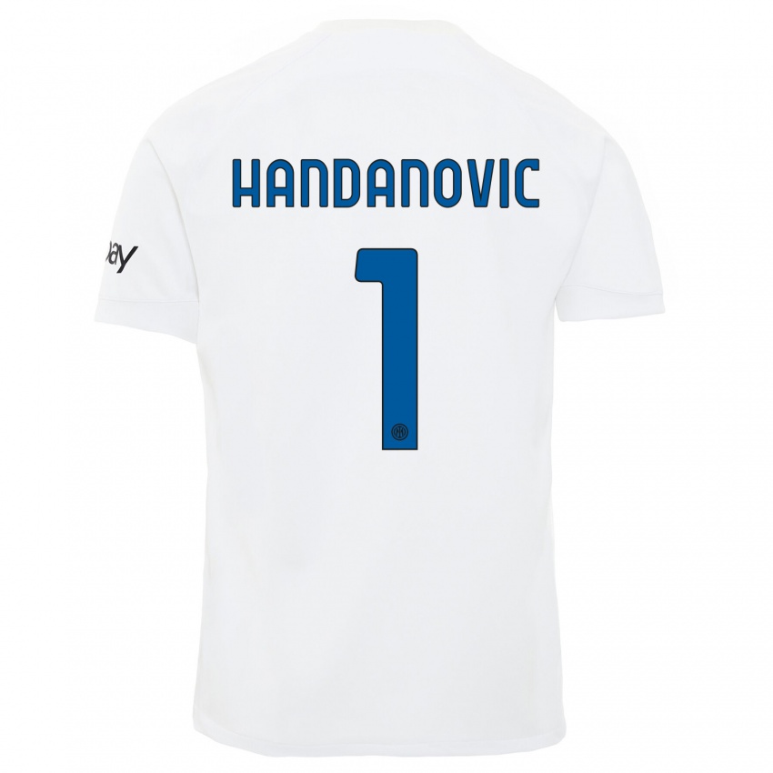 Niño Camiseta Samir Handanovic #1 Blanco 2ª Equipación 2023/24 La Camisa Perú