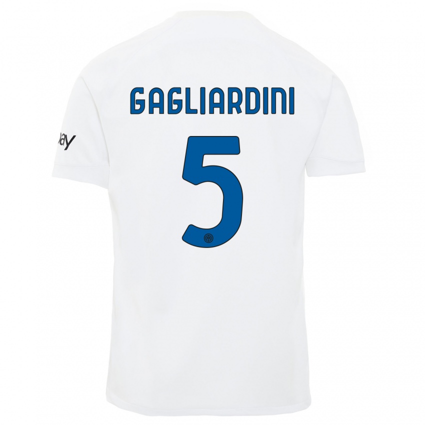 Niño Camiseta Roberto Gagliardini #5 Blanco 2ª Equipación 2023/24 La Camisa Perú