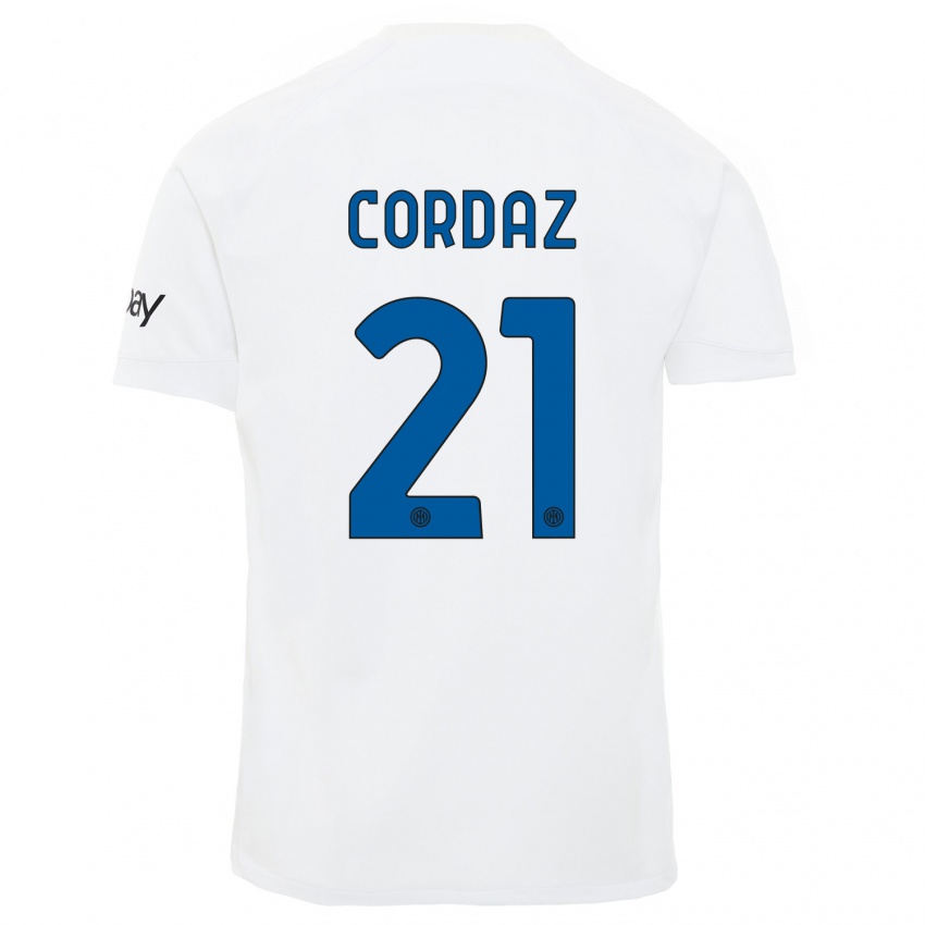 Niño Camiseta Alex Cordaz #21 Blanco 2ª Equipación 2023/24 La Camisa Perú