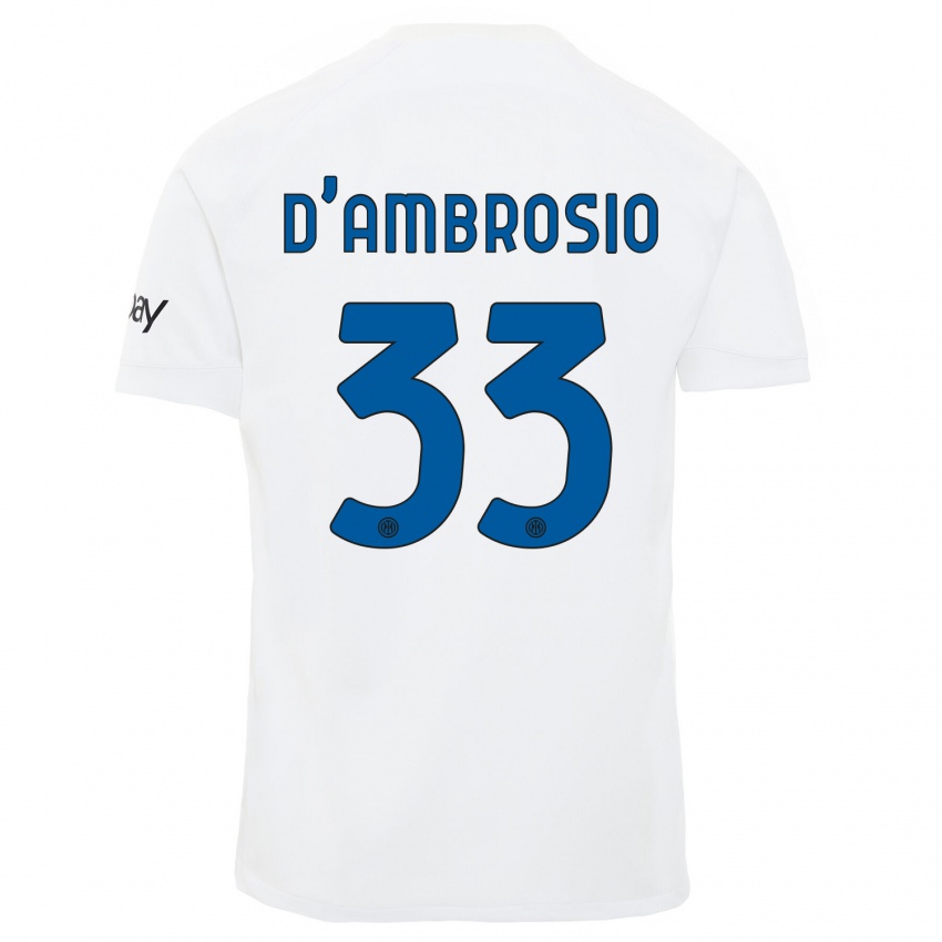 Niño Camiseta Danilo D'ambrosio #33 Blanco 2ª Equipación 2023/24 La Camisa Perú