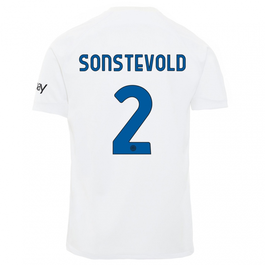 Niño Camiseta Anja Sonstevold #2 Blanco 2ª Equipación 2023/24 La Camisa Perú