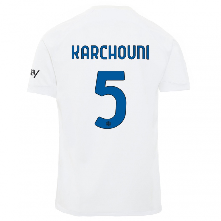 Niño Camiseta Ghoutia Karchouni #5 Blanco 2ª Equipación 2023/24 La Camisa Perú