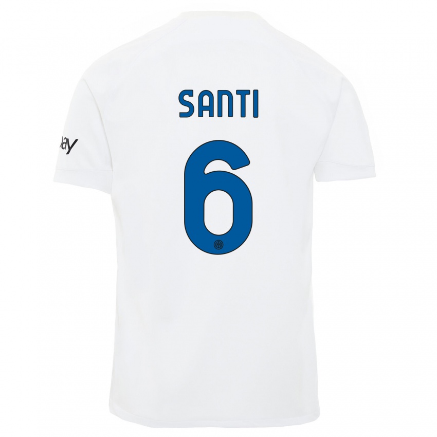 Niño Camiseta Irene Santi #6 Blanco 2ª Equipación 2023/24 La Camisa Perú