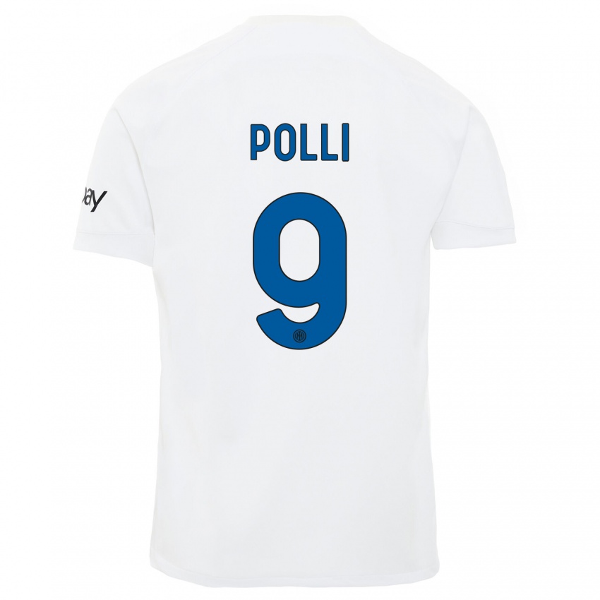 Niño Camiseta Elisa Polli #9 Blanco 2ª Equipación 2023/24 La Camisa Perú