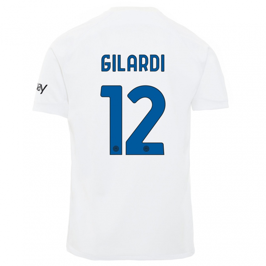 Niño Camiseta Astrid Gilardi #12 Blanco 2ª Equipación 2023/24 La Camisa Perú