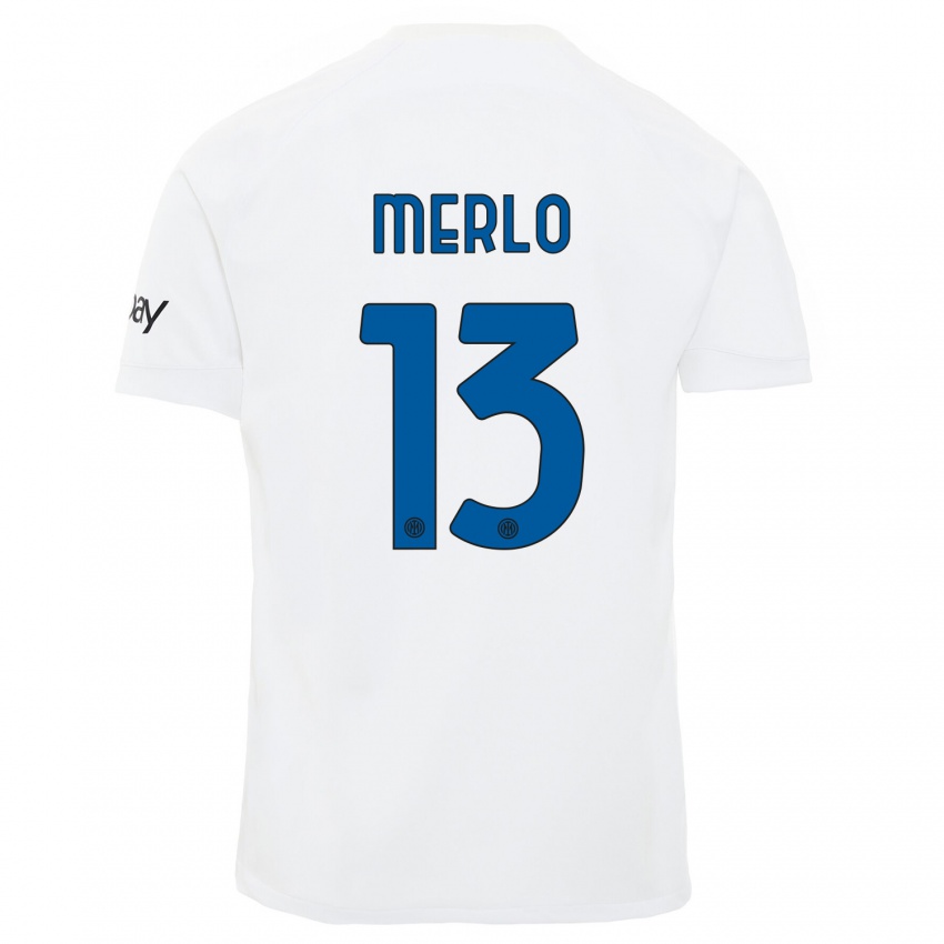 Niño Camiseta Beatrice Merlo #13 Blanco 2ª Equipación 2023/24 La Camisa Perú