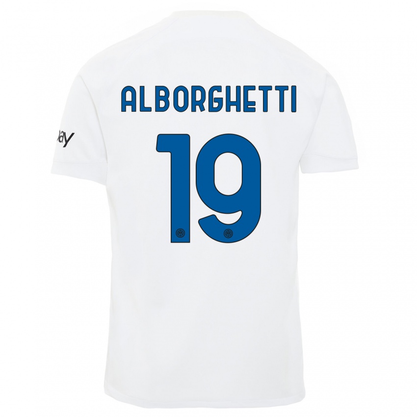 Niño Camiseta Lisa Alborghetti #19 Blanco 2ª Equipación 2023/24 La Camisa Perú