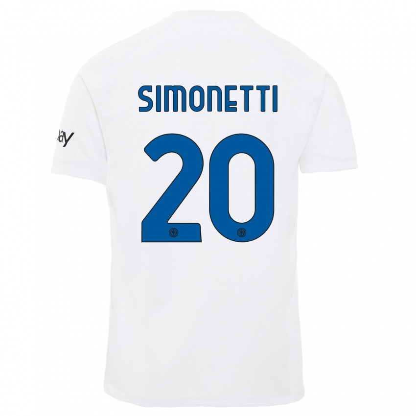 Niño Camiseta Flaminia Simonetti #20 Blanco 2ª Equipación 2023/24 La Camisa Perú