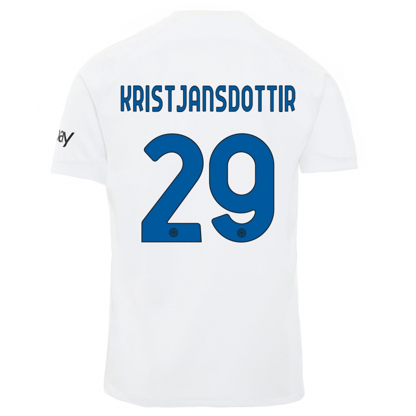 Niño Camiseta Anna Bjork Kristjansdottir #29 Blanco 2ª Equipación 2023/24 La Camisa Perú