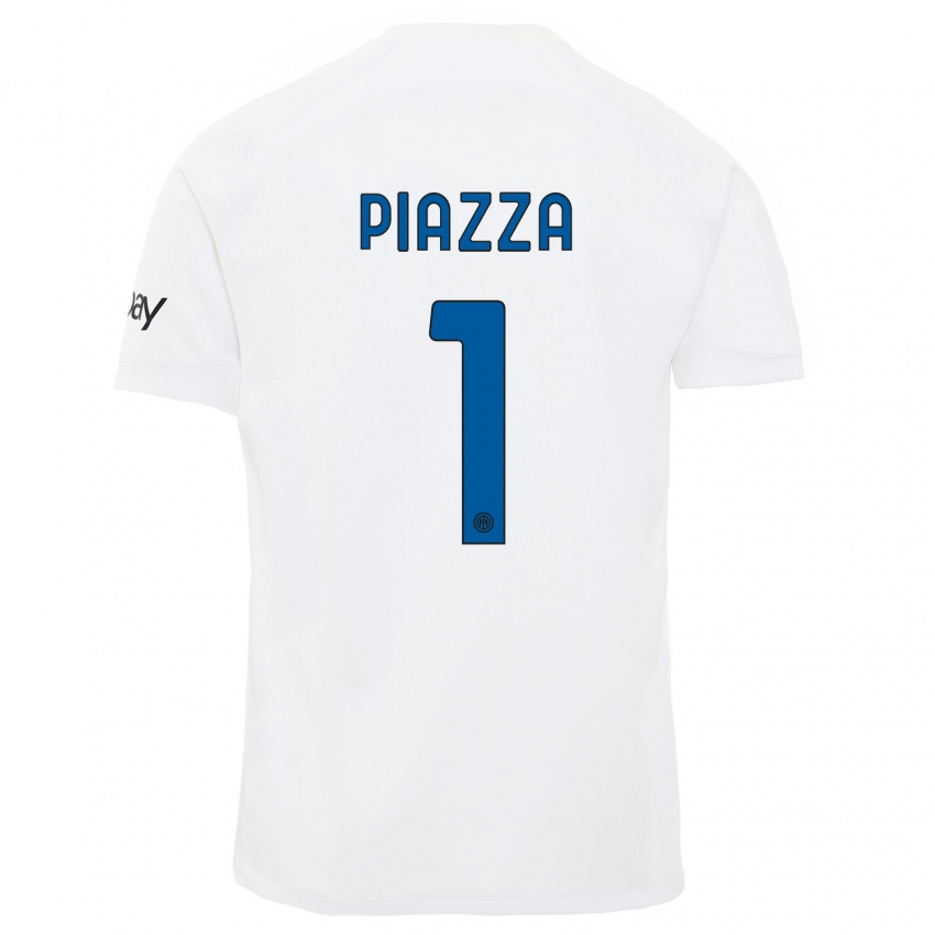 Niño Camiseta Alessia Piazza #1 Blanco 2ª Equipación 2023/24 La Camisa Perú