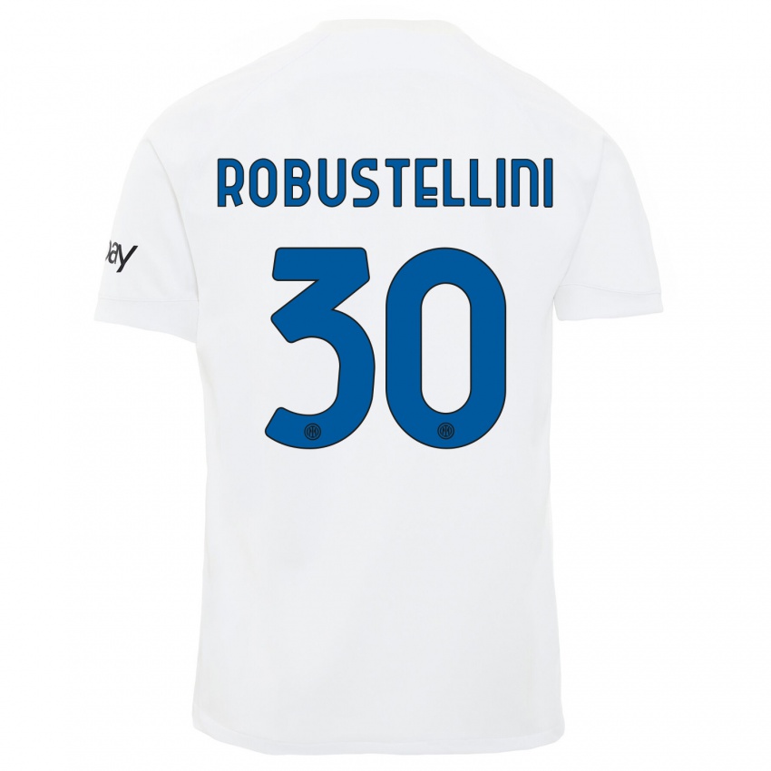 Niño Camiseta Chiara Robustellini #30 Blanco 2ª Equipación 2023/24 La Camisa Perú