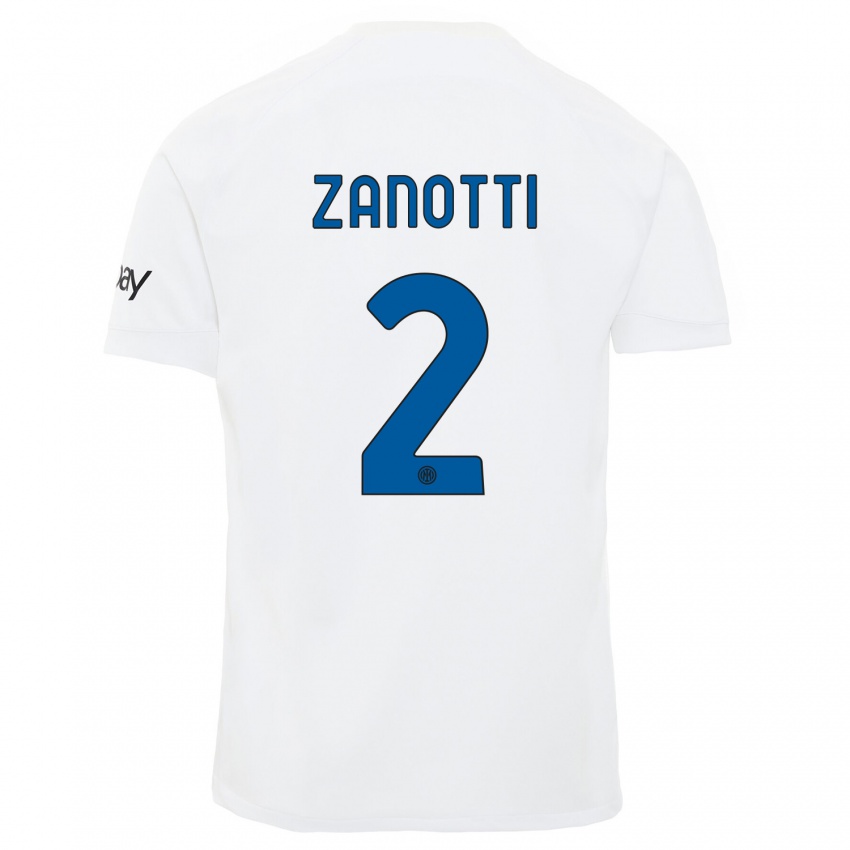 Niño Camiseta Mattia Zanotti #2 Blanco 2ª Equipación 2023/24 La Camisa Perú