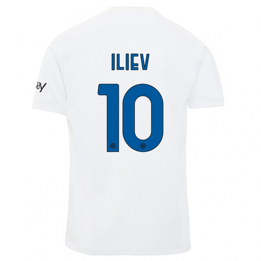 Niño Camiseta Nikola Iliev #10 Blanco 2ª Equipación 2023/24 La Camisa Perú