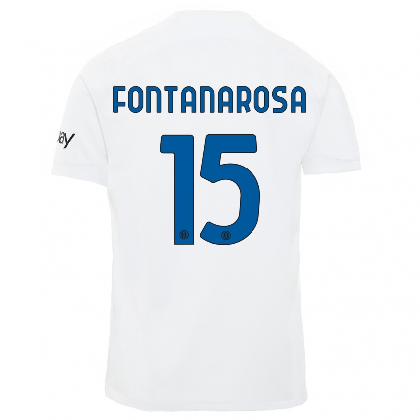 Niño Camiseta Alessandro Fontanarosa #15 Blanco 2ª Equipación 2023/24 La Camisa Perú