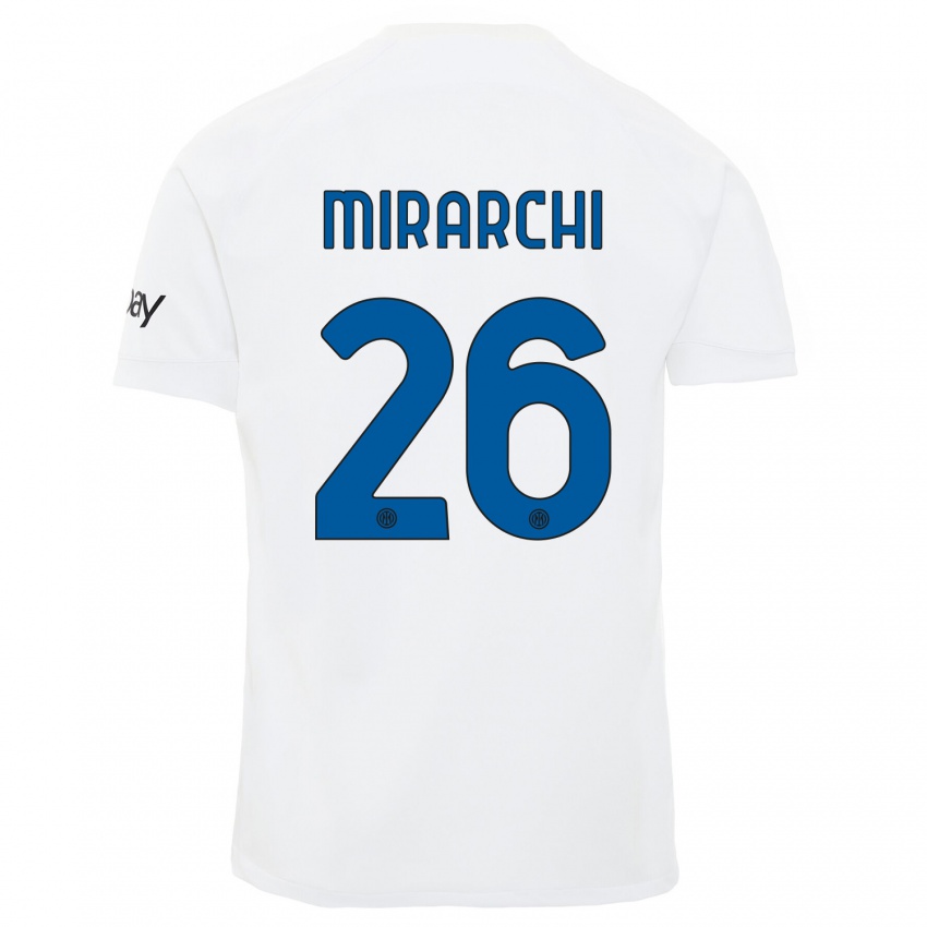 Niño Camiseta Mattia Mirarchi #26 Blanco 2ª Equipación 2023/24 La Camisa Perú