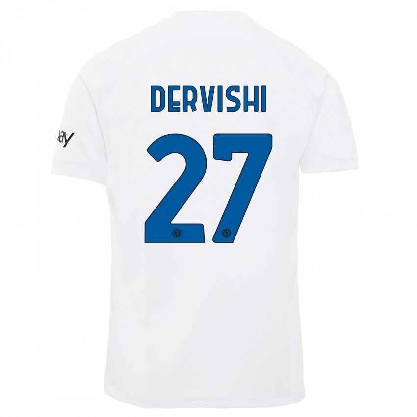 Niño Camiseta Kristian Dervishi #27 Blanco 2ª Equipación 2023/24 La Camisa Perú