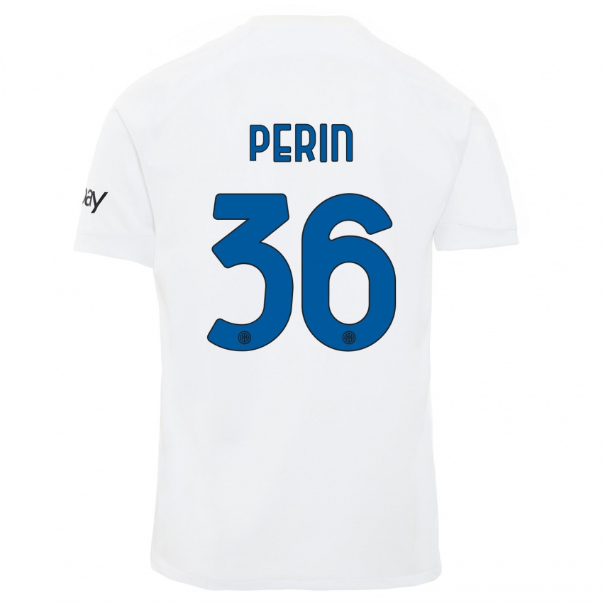 Niño Camiseta Nicolo Perin #36 Blanco 2ª Equipación 2023/24 La Camisa Perú