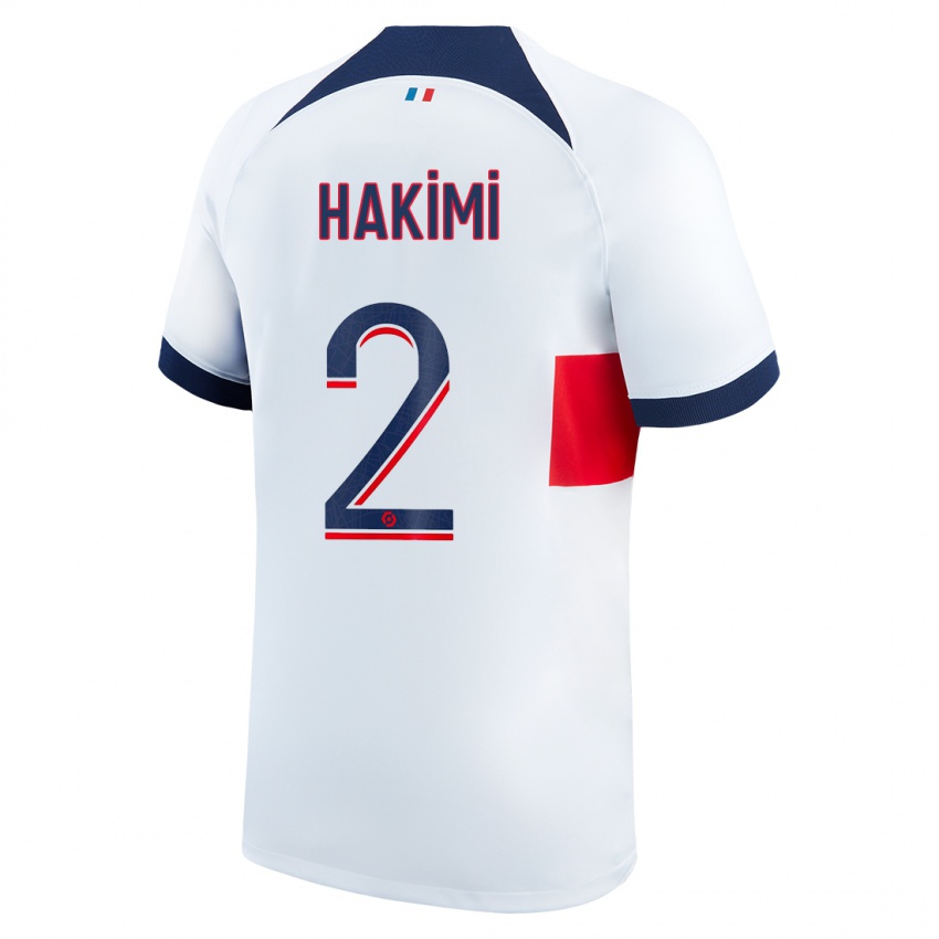 Niño Camiseta Achraf Hakimi #2 Blanco 2ª Equipación 2023/24 La Camisa Perú