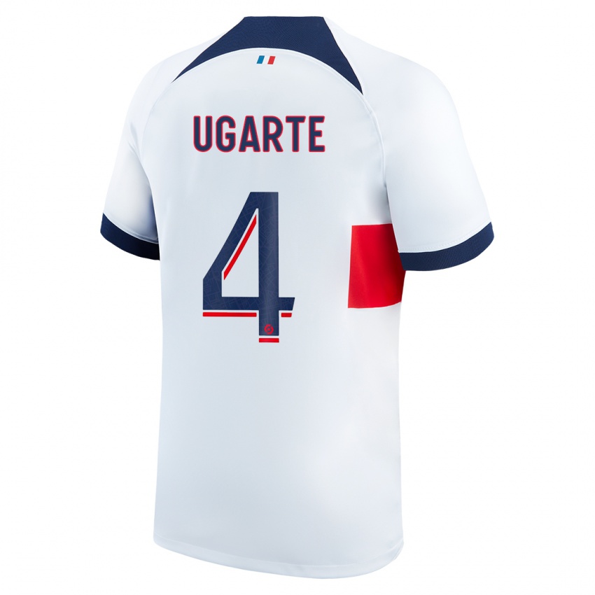 Niño Camiseta Manuel Ugarte #4 Blanco 2ª Equipación 2023/24 La Camisa Perú