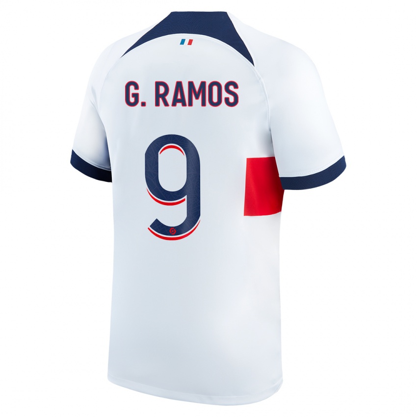 Niño Camiseta Gonçalo Ramos #9 Blanco 2ª Equipación 2023/24 La Camisa Perú