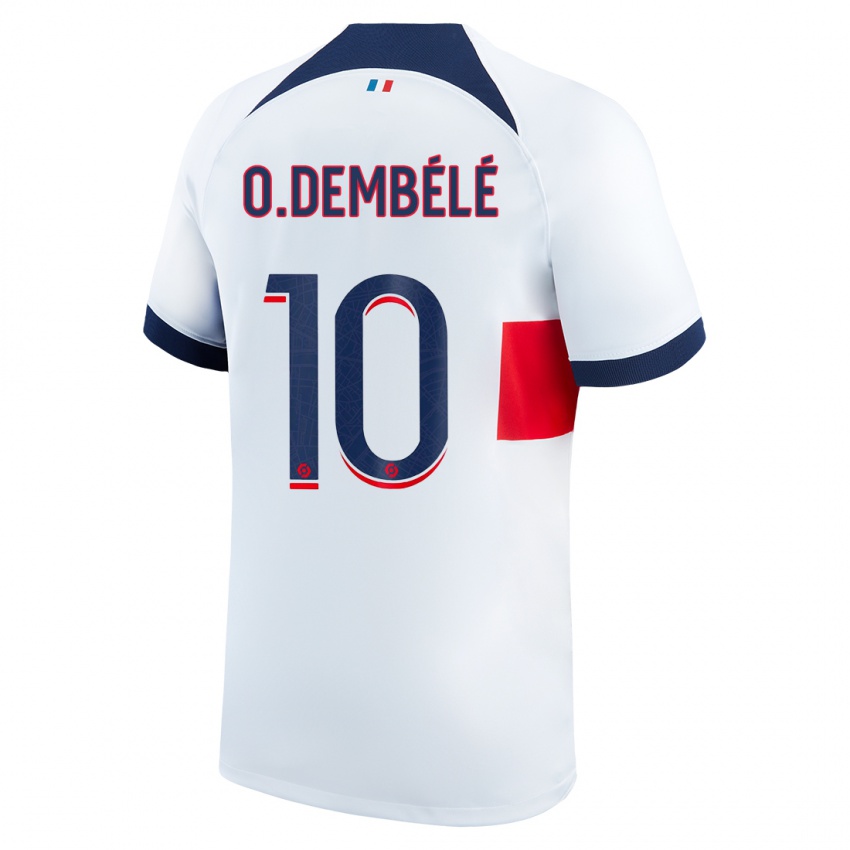 Niño Camiseta Ousmane Dembélé #10 Blanco 2ª Equipación 2023/24 La Camisa Perú