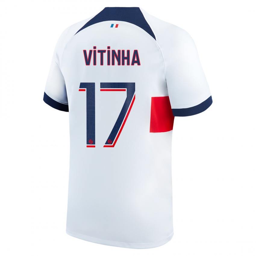 Niño Camiseta Vitinha #17 Blanco 2ª Equipación 2023/24 La Camisa Perú