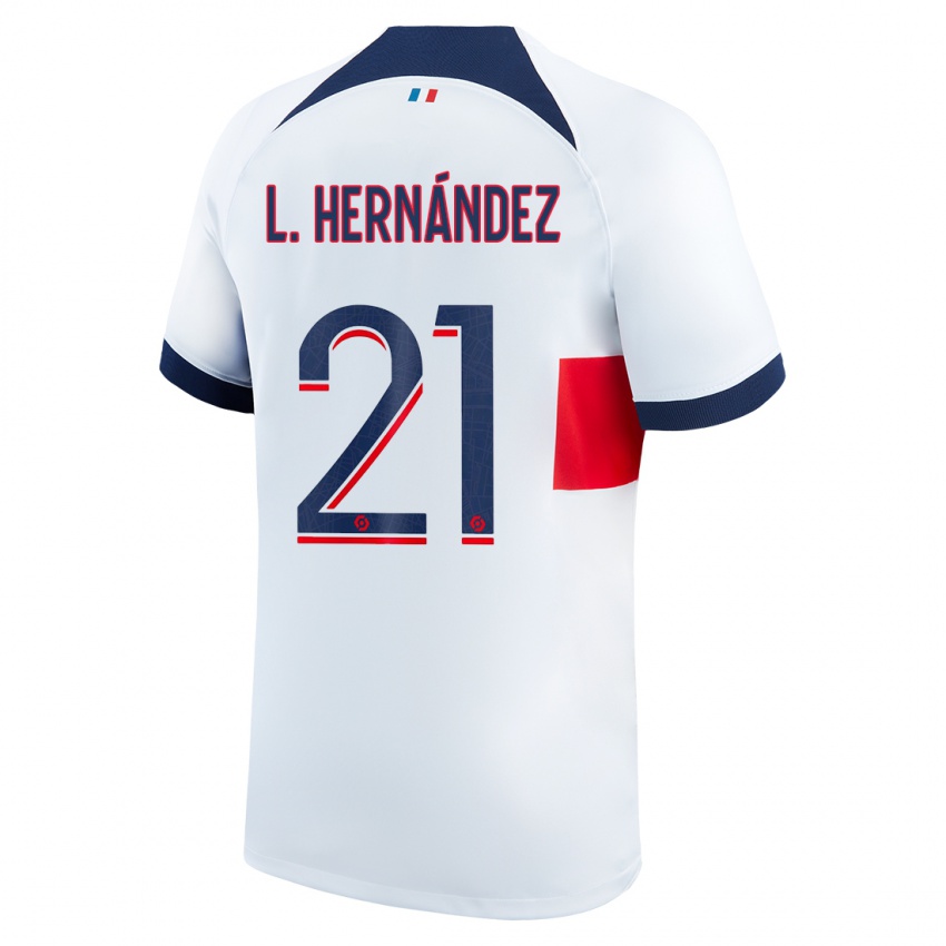 Niño Camiseta Lucas Hernández #21 Blanco 2ª Equipación 2023/24 La Camisa Perú