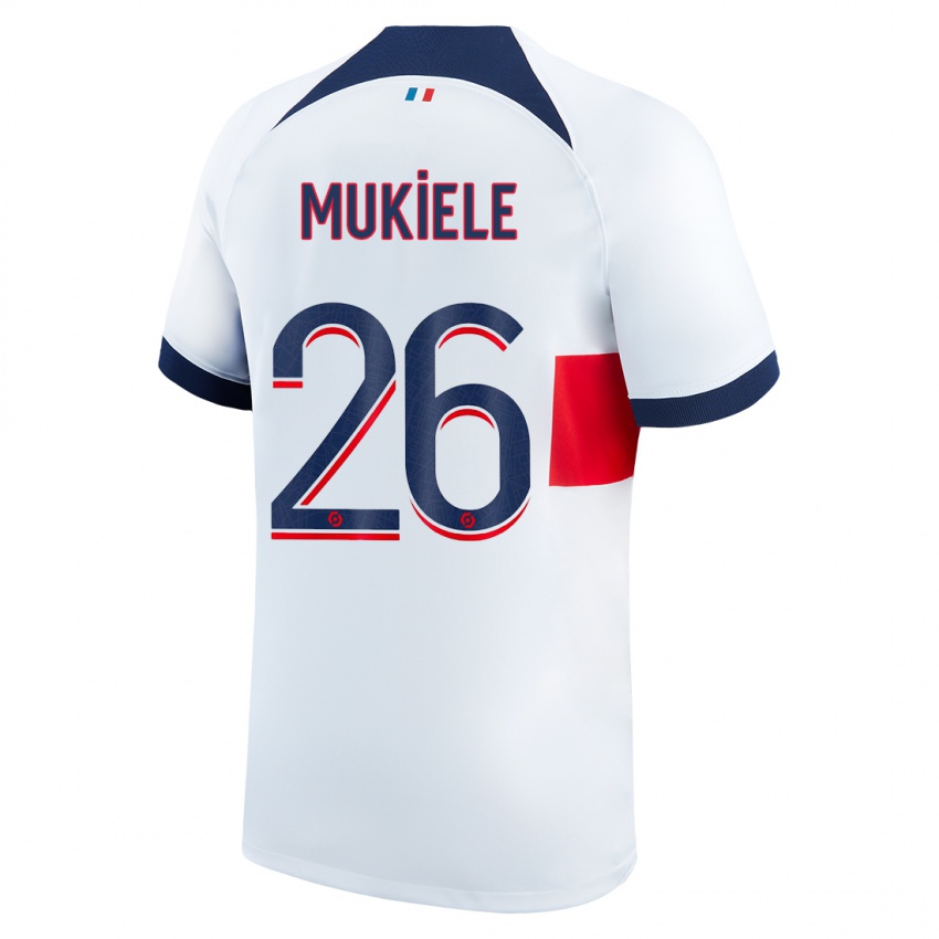 Niño Camiseta Nordi Mukiele #26 Blanco 2ª Equipación 2023/24 La Camisa Perú