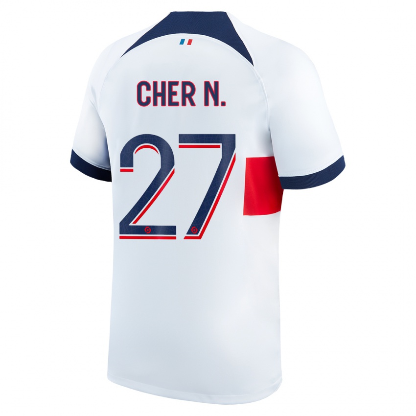 Niño Camiseta Cher Ndour #27 Blanco 2ª Equipación 2023/24 La Camisa Perú