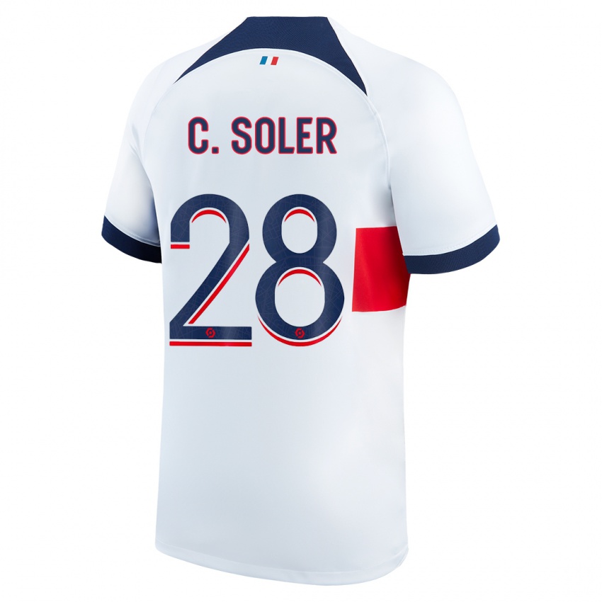 Niño Camiseta Carlos Soler #28 Blanco 2ª Equipación 2023/24 La Camisa Perú