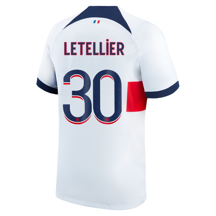 Niño Camiseta Alexandre Letellier #30 Blanco 2ª Equipación 2023/24 La Camisa Perú