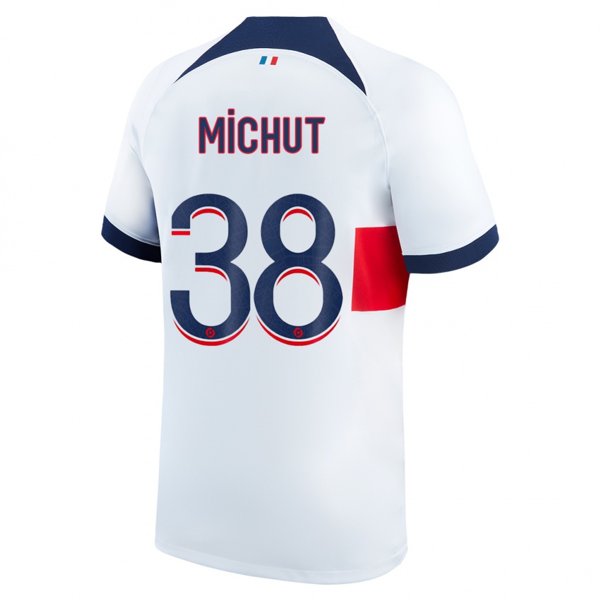 Niño Camiseta Edouard Michut #38 Blanco 2ª Equipación 2023/24 La Camisa Perú