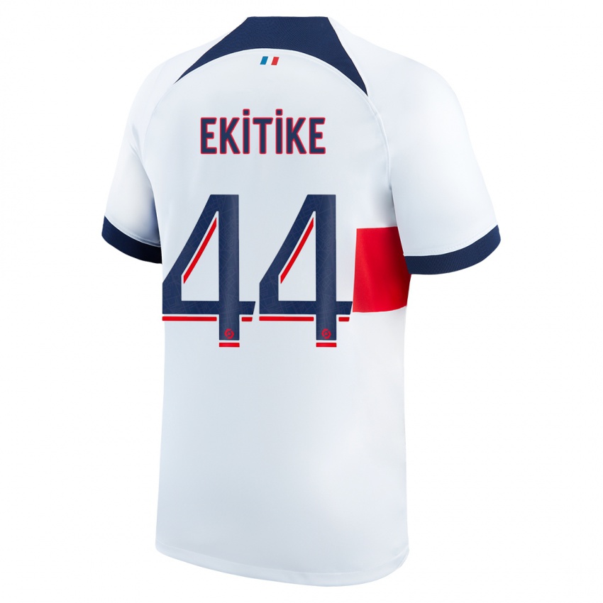 Niño Camiseta Hugo Ekitike #44 Blanco 2ª Equipación 2023/24 La Camisa Perú