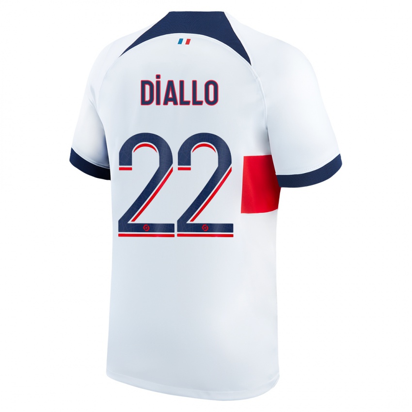 Niño Camiseta Abdou Diallo #22 Blanco 2ª Equipación 2023/24 La Camisa Perú