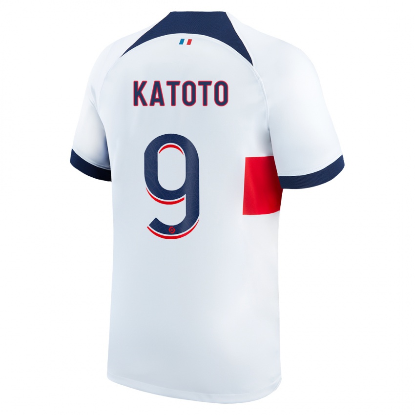 Niño Camiseta Marie-Antoinette Katoto #9 Blanco 2ª Equipación 2023/24 La Camisa Perú