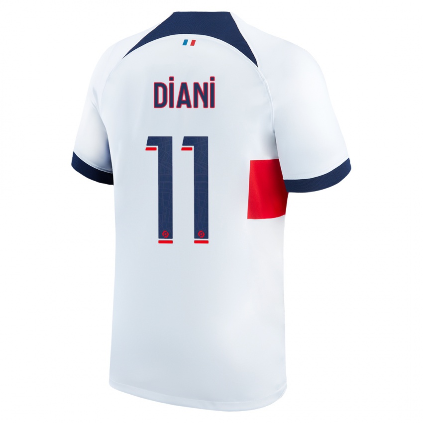 Niño Camiseta Kadidiatou Diani #11 Blanco 2ª Equipación 2023/24 La Camisa Perú