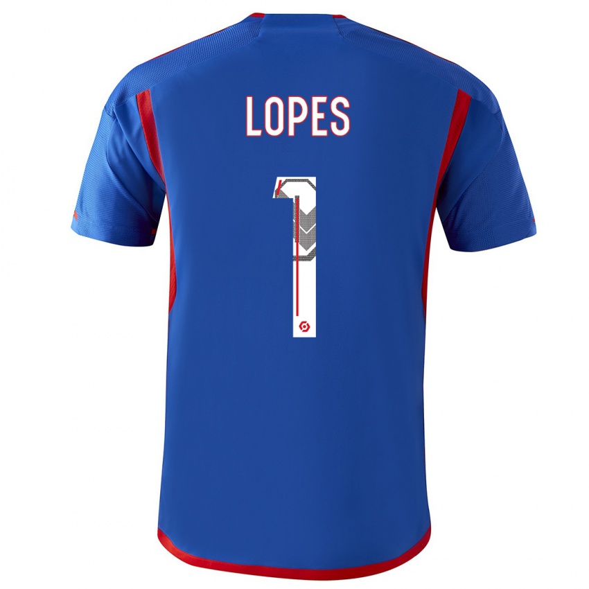 Niño Camiseta Anthony Lopes #1 Azul Rojo 2ª Equipación 2023/24 La Camisa Perú