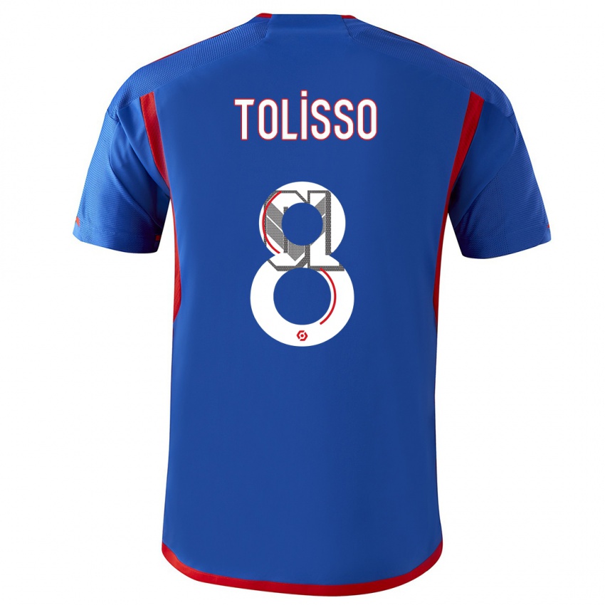 Niño Camiseta Corentin Tolisso #8 Azul Rojo 2ª Equipación 2023/24 La Camisa Perú