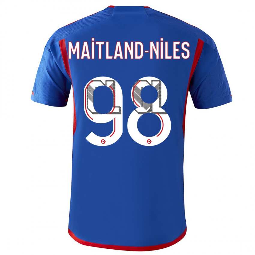 Niño Camiseta Ainsley Maitland-Niles #98 Azul Rojo 2ª Equipación 2023/24 La Camisa Perú