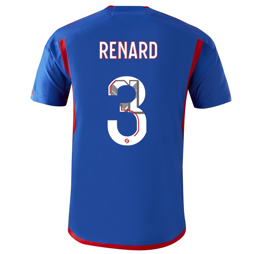 Niño Camiseta Wendie Renard #3 Azul Rojo 2ª Equipación 2023/24 La Camisa Perú