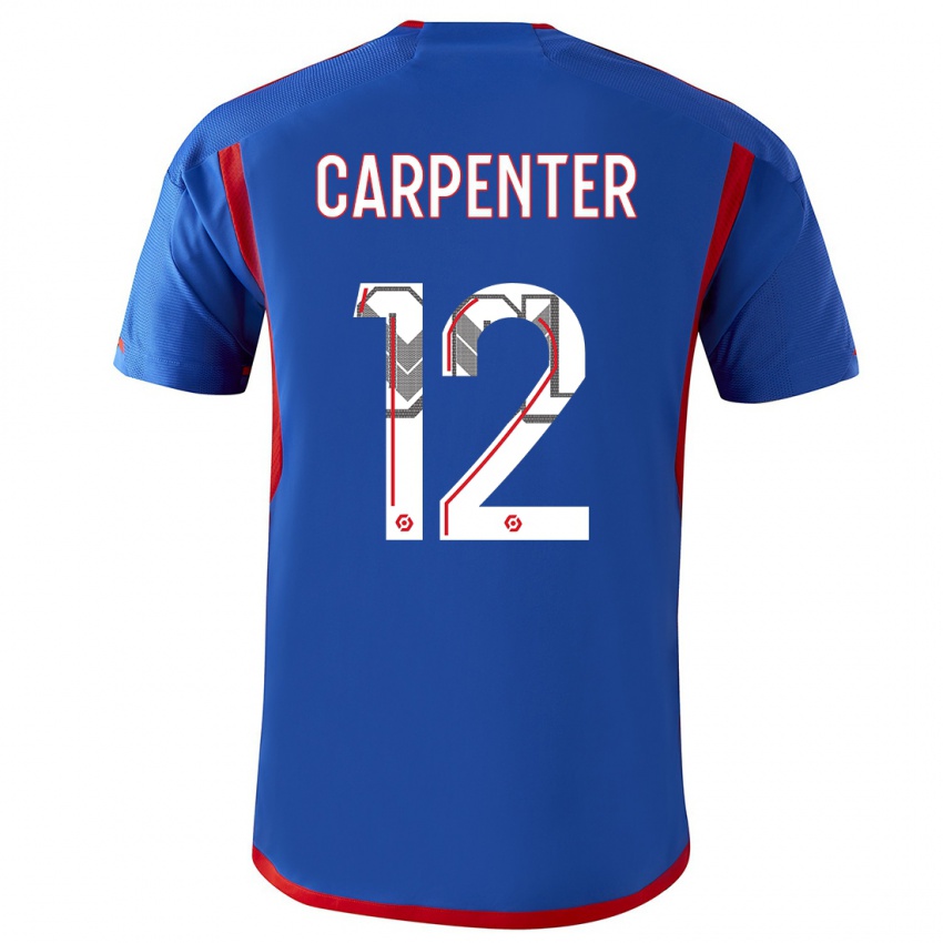 Niño Camiseta Ellie Carpenter #12 Azul Rojo 2ª Equipación 2023/24 La Camisa Perú