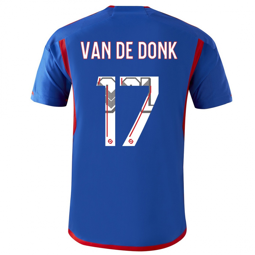 Niño Camiseta Danielle Van De Donk #17 Azul Rojo 2ª Equipación 2023/24 La Camisa Perú