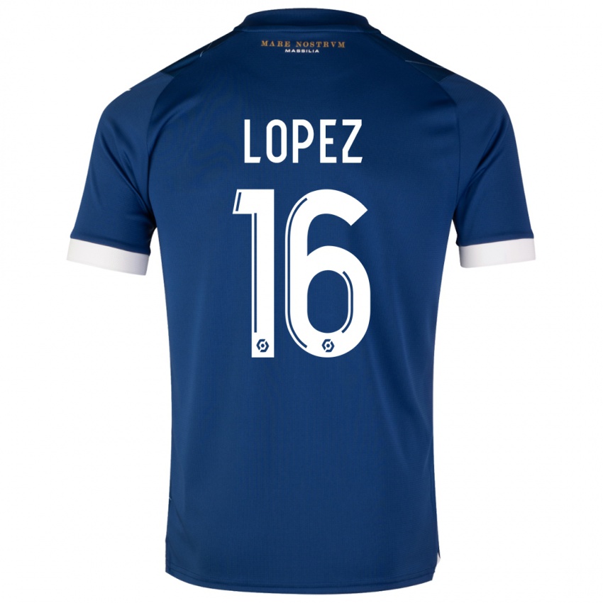 Niño Camiseta Pau Lopez #16 Azul Oscuro 2ª Equipación 2023/24 La Camisa Perú