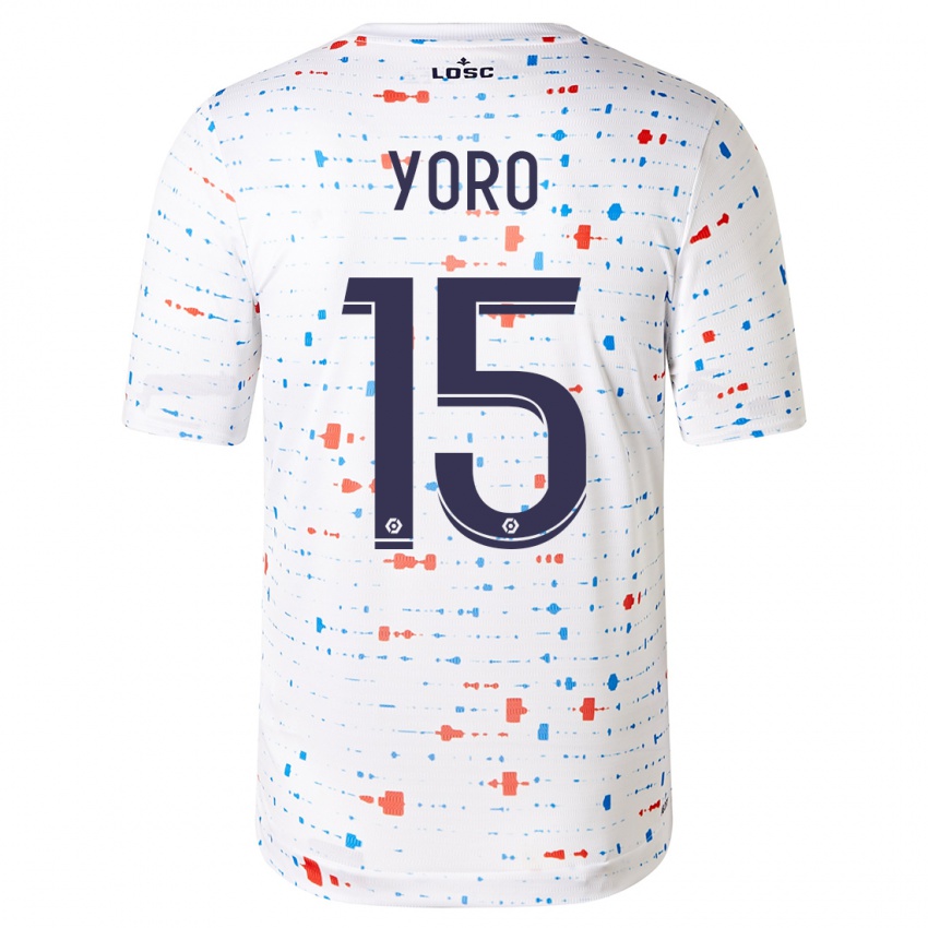 Niño Camiseta Leny Yoro #15 Blanco 2ª Equipación 2023/24 La Camisa Perú