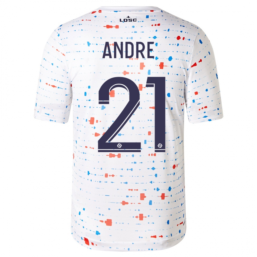 Niño Camiseta Benjamin André #21 Blanco 2ª Equipación 2023/24 La Camisa Perú