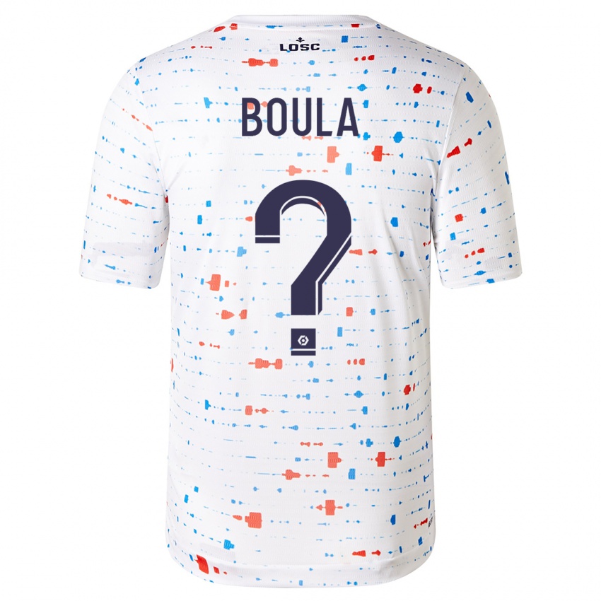 Niño Camiseta Exauce Mpembele Boula #0 Blanco 2ª Equipación 2023/24 La Camisa Perú