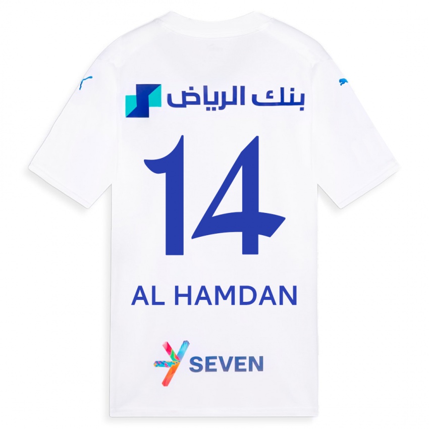 Niño Camiseta Abdullah Al-Hamdan #14 Blanco 2ª Equipación 2023/24 La Camisa Perú